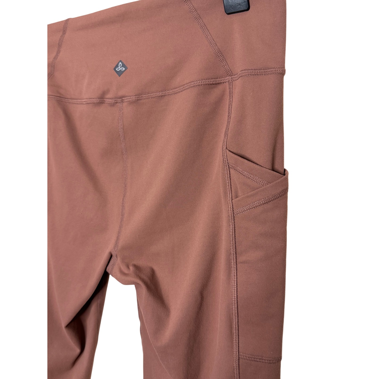 Prana Brown High-Rise Active Leggings With Side Pockets Recycled